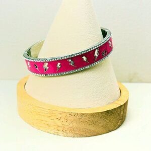 Karl Lagerfeld Paris | Silver-Tone Pavé & Cutout Lightning Bolt Color Bangle Bra